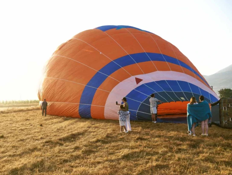 hot air balloon on the ground